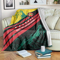 Grenada Mountain Graphic Blanket with National Flag and Saint Catherine Quote Design - Wonder Print Shop