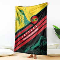 Grenada Mountain Graphic Blanket with National Flag and Saint Catherine Quote Design - Wonder Print Shop