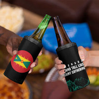 Grenada Mountain Graphic 4 in 1 Can Cooler Tumbler with National Flag and Saint Catherine Quote Design - Wonder Print Shop