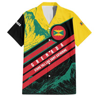 Grenada Mountain Graphic Family Matching Long Sleeve Bodycon Dress and Hawaiian Shirt with National Flag and Saint Catherine Quote Design - Wonder Print Shop