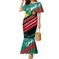 Grenada Mountain Graphic Family Matching Mermaid Dress and Hawaiian Shirt with National Flag and Saint Catherine Quote Design - Wonder Print Shop