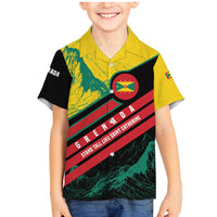 Grenada Mountain Graphic Family Matching Mermaid Dress and Hawaiian Shirt with National Flag and Saint Catherine Quote Design - Wonder Print Shop