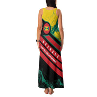 Grenada Mountain Graphic Family Matching Tank Maxi Dress and Hawaiian Shirt with National Flag and Saint Catherine Quote Design - Wonder Print Shop