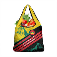 Grenada Mountain Graphic Grocery Bag with National Flag and Saint Catherine Quote Design - Wonder Print Shop