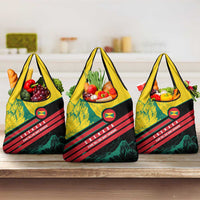 Grenada Mountain Graphic Grocery Bag with National Flag and Saint Catherine Quote Design - Wonder Print Shop