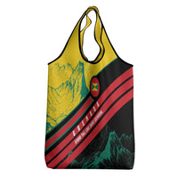 Grenada Mountain Graphic Grocery Bag with National Flag and Saint Catherine Quote Design - Wonder Print Shop