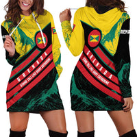 Grenada Mountain Graphic Hoodie Dress with National Flag and Saint Catherine Quote Design - Wonder Print Shop