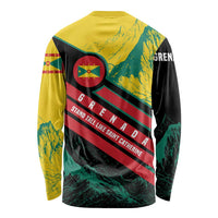 Grenada Mountain Graphic Long Sleeve Shirt with National Flag and Saint Catherine Quote Design - Wonder Print Shop