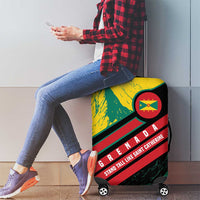 Grenada Mountain Graphic Luggage Cover with National Flag and Saint Catherine Quote Design - Wonder Print Shop
