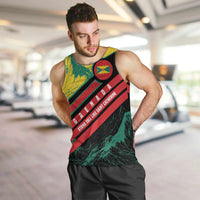 Grenada Mountain Graphic Men Tank Top with National Flag and Saint Catherine Quote Design - Wonder Print Shop
