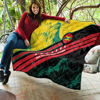 Grenada Mountain Graphic Quilt with National Flag and Saint Catherine Quote Design - Wonder Print Shop