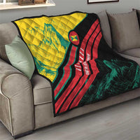 Grenada Mountain Graphic Quilt with National Flag and Saint Catherine Quote Design - Wonder Print Shop