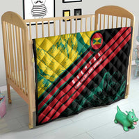 Grenada Mountain Graphic Quilt with National Flag and Saint Catherine Quote Design - Wonder Print Shop