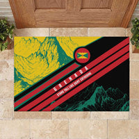 Grenada Mountain Graphic Rubber Doormat with National Flag and Saint Catherine Quote Design - Wonder Print Shop