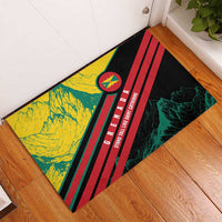 Grenada Mountain Graphic Rubber Doormat with National Flag and Saint Catherine Quote Design - Wonder Print Shop