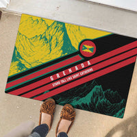 Grenada Mountain Graphic Rubber Doormat with National Flag and Saint Catherine Quote Design - Wonder Print Shop