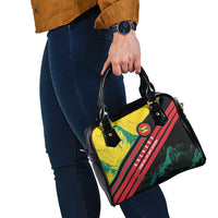 Grenada Mountain Graphic Shoulder Handbag with National Flag and Saint Catherine Quote Design - Wonder Print Shop