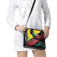 Grenada Mountain Graphic Shoulder Handbag with National Flag and Saint Catherine Quote Design - Wonder Print Shop