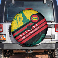 Grenada Mountain Graphic Spare Tire Cover with National Flag and Saint Catherine Quote Design - Wonder Print Shop