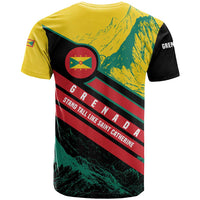 Grenada Mountain Graphic T Shirt with National Flag and Saint Catherine Quote Design - Wonder Print Shop