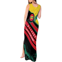 Grenada Mountain Graphic Tank Maxi Dress with National Flag and Saint Catherine Quote Design - Wonder Print Shop