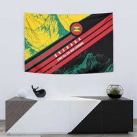 Grenada Mountain Graphic Tapestry with National Flag and Saint Catherine Quote Design - Wonder Print Shop