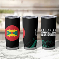 Grenada Mountain Graphic Tumbler Cup with National Flag and Saint Catherine Quote Design - Wonder Print Shop