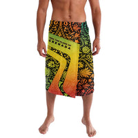 Grenada Tribal Floral Pattern Lavalava with Rasta Gradient and Flame Motto Design - Wonder Print Shop