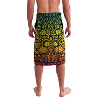 Grenada Tribal Floral Pattern Lavalava with Rasta Gradient and Flame Motto Design - Wonder Print Shop