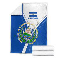 El Salvador National Flag Blanket with Coat of Arms and Blue White Stripes Design - Wonder Print Shop