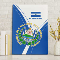 El Salvador National Flag Canvas Wall Art with Coat of Arms and Blue White Stripes Design - Wonder Print Shop