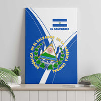 El Salvador National Flag Canvas Wall Art with Coat of Arms and Blue White Stripes Design - Wonder Print Shop