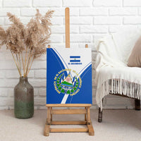 El Salvador National Flag Canvas Wall Art with Coat of Arms and Blue White Stripes Design - Wonder Print Shop