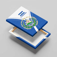 El Salvador National Flag Canvas Wall Art with Coat of Arms and Blue White Stripes Design - Wonder Print Shop