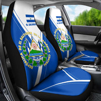 El Salvador National Flag Car Seat Cover with Coat of Arms and Blue White Stripes Design - Wonder Print Shop