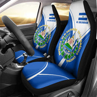 El Salvador National Flag Car Seat Cover with Coat of Arms and Blue White Stripes Design - Wonder Print Shop