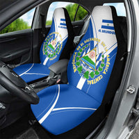 El Salvador National Flag Car Seat Cover with Coat of Arms and Blue White Stripes Design - Wonder Print Shop