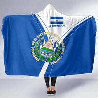 El Salvador National Flag Hooded Blanket with Coat of Arms and Blue White Stripes Design - Wonder Print Shop