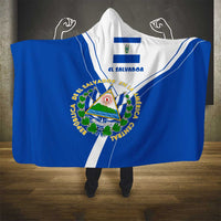 El Salvador National Flag Hooded Blanket with Coat of Arms and Blue White Stripes Design - Wonder Print Shop