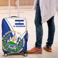 El Salvador National Flag Luggage Cover with Coat of Arms and Blue White Stripes Design - Wonder Print Shop