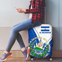 El Salvador National Flag Luggage Cover with Coat of Arms and Blue White Stripes Design - Wonder Print Shop