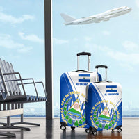 El Salvador National Flag Luggage Cover with Coat of Arms and Blue White Stripes Design - Wonder Print Shop