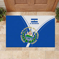 El Salvador National Flag Rubber Doormat with Coat of Arms and Blue White Stripes Design - Wonder Print Shop