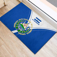 El Salvador National Flag Rubber Doormat with Coat of Arms and Blue White Stripes Design - Wonder Print Shop
