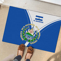 El Salvador National Flag Rubber Doormat with Coat of Arms and Blue White Stripes Design - Wonder Print Shop