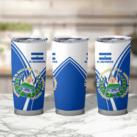 El Salvador National Flag Tumbler Cup with Coat of Arms and Blue White Stripes Design - Wonder Print Shop