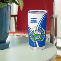 El Salvador National Flag Tumbler Cup with Coat of Arms and Blue White Stripes Design - Wonder Print Shop