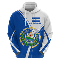 El Salvador National Flag Zip Hoodie with Coat of Arms and Blue White Stripes Design - Wonder Print Shop