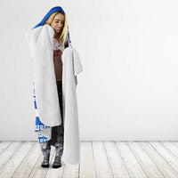 El Salvador Tribal Pattern Hooded Blanket with National Coat of Arms and Blue White Theme - Wonder Print Shop