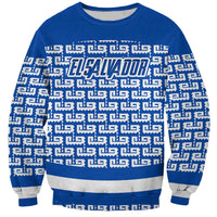 El Salvador Tribal Pattern Sweatshirt with National Coat of Arms and Blue White Theme - Wonder Print Shop